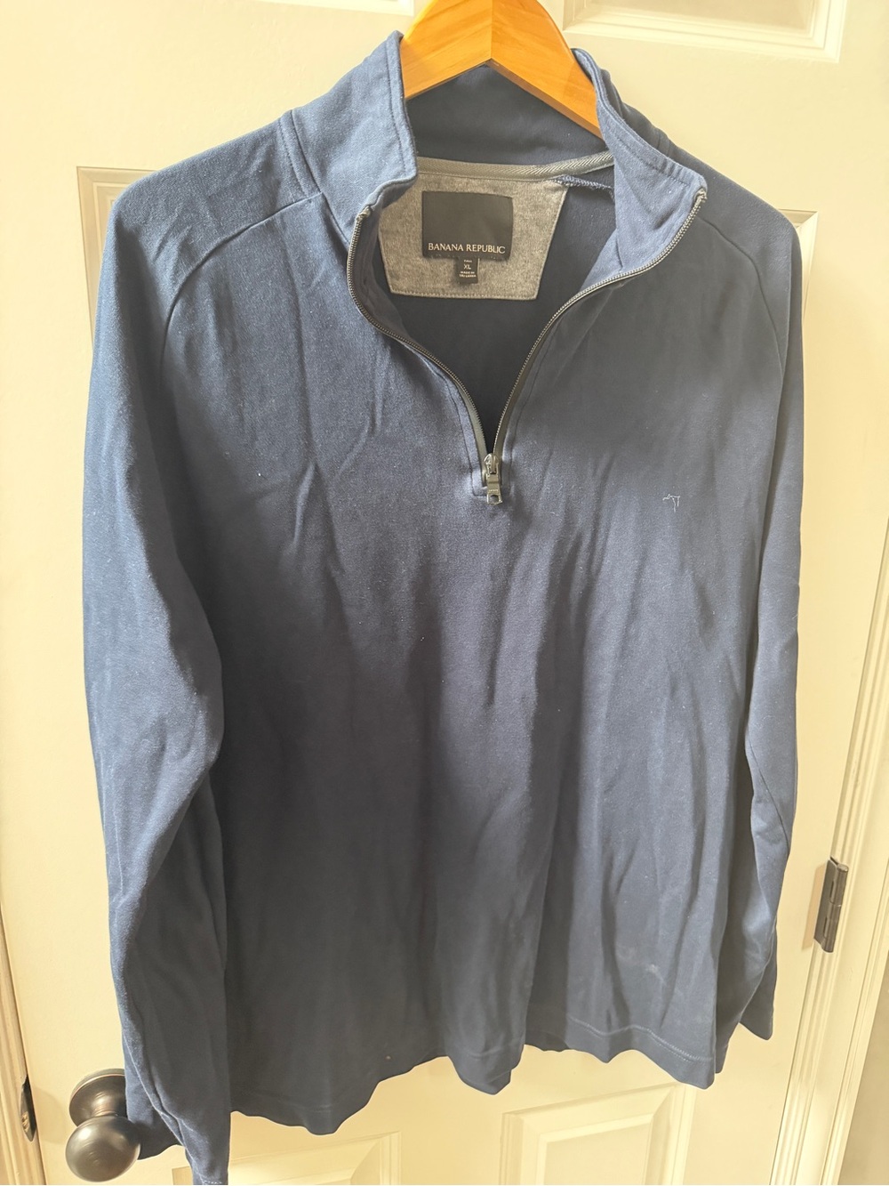 Banana Republic Men's Navy Half-Zip Pullover Sweater